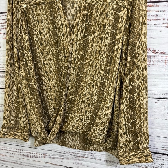 Michael Michael Kors‎ animal snake Print size 12 long sleeve wrap style blouse - Picture 3 of 9